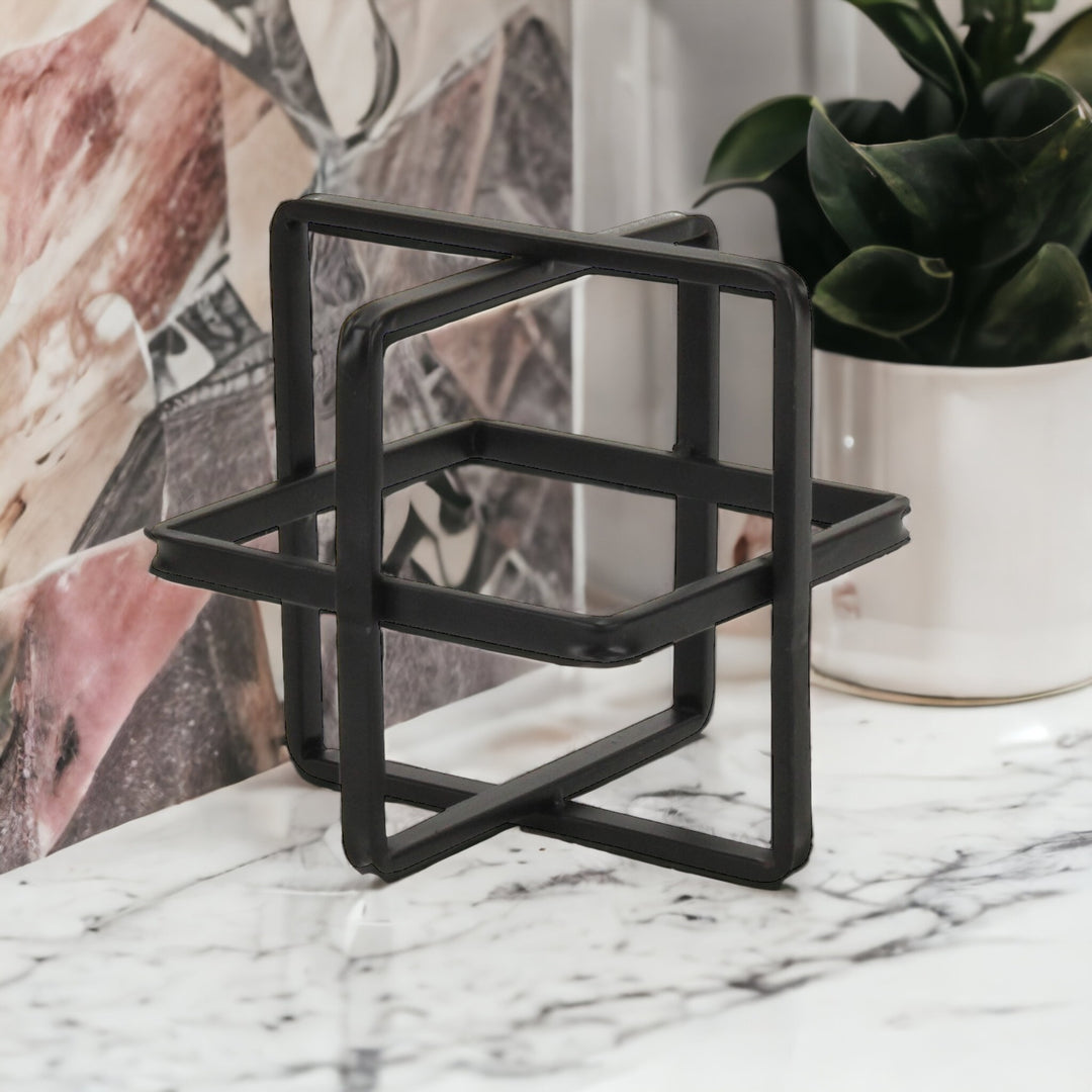 5699L-BK - Alle Black Decor Cube