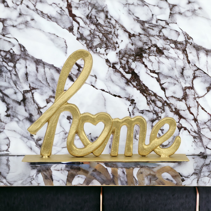 5760GD - Roven Cast Iron Home Sign - Gold