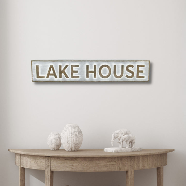 5792 - Roven Galvanized Lake House Sign