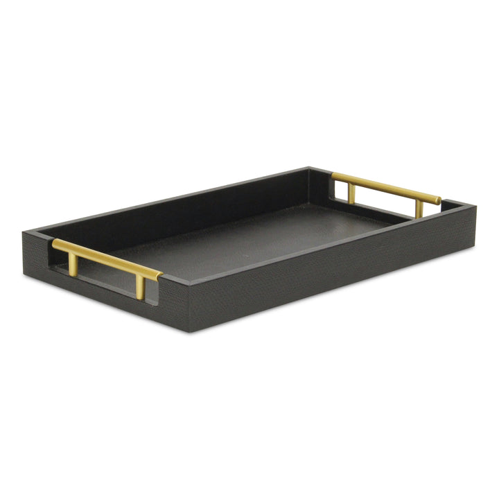 5823BKSN - Lusan Shagreen Tray - Black Snake