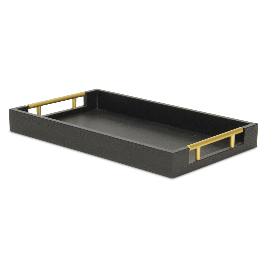 5823BKSN - Lusan Shagreen Tray - Black Snake