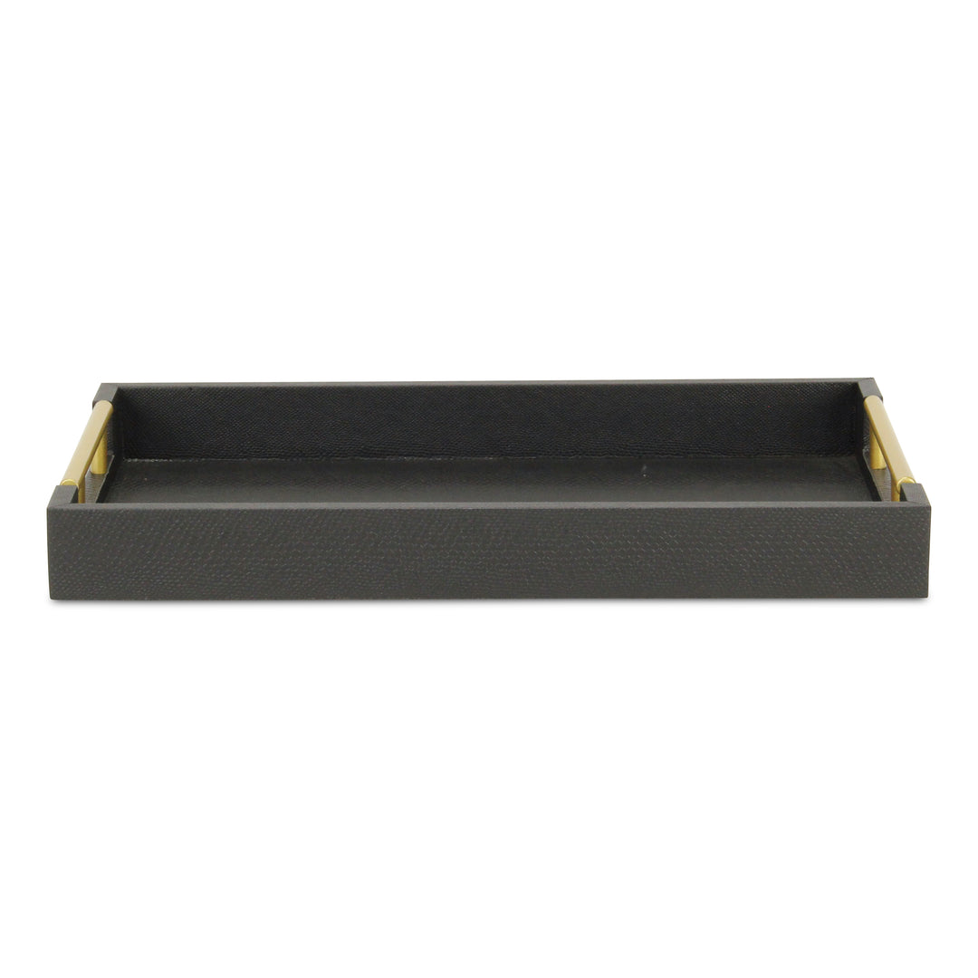 5823BKSN - Lusan Shagreen Tray - Black Snake