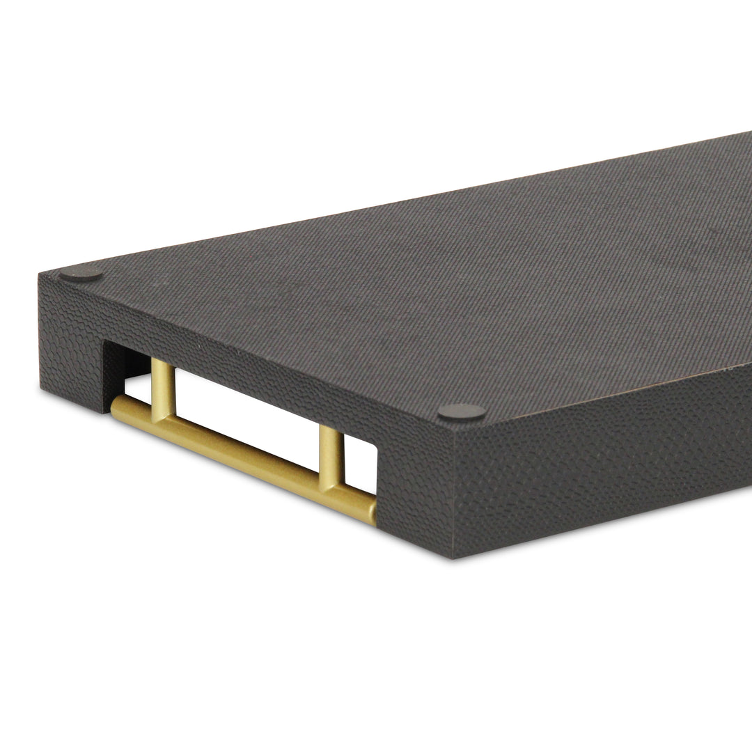 5823BKSN - Lusan Shagreen Tray - Black Snake