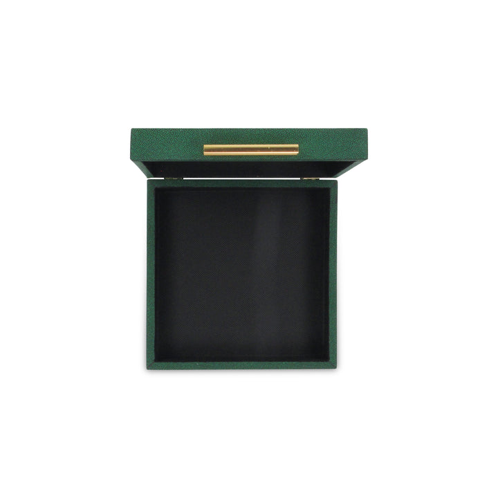 5825-2GRN - Lusan Square Shagreen Boxes - Green