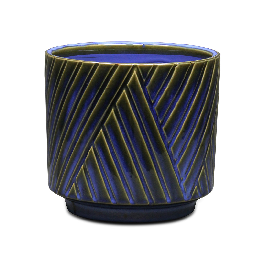 5919BGR - Parlora Diagonal Blue Pot