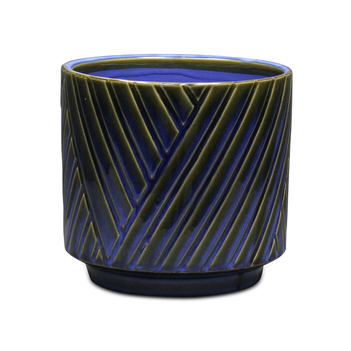 5919BGR - Parlora Diagonal Blue Pot