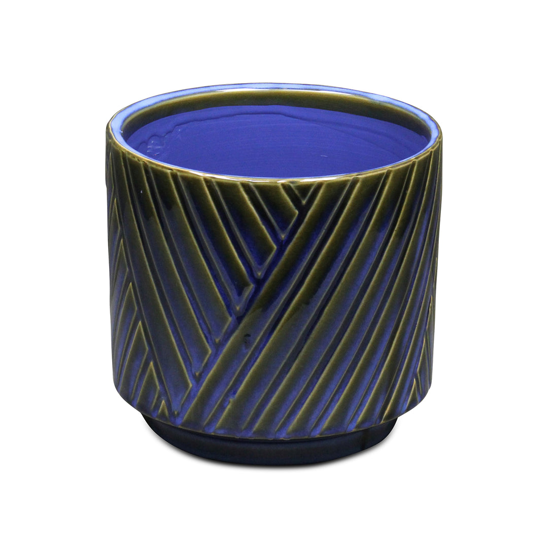 5919BGR - Parlora Diagonal Blue Pot