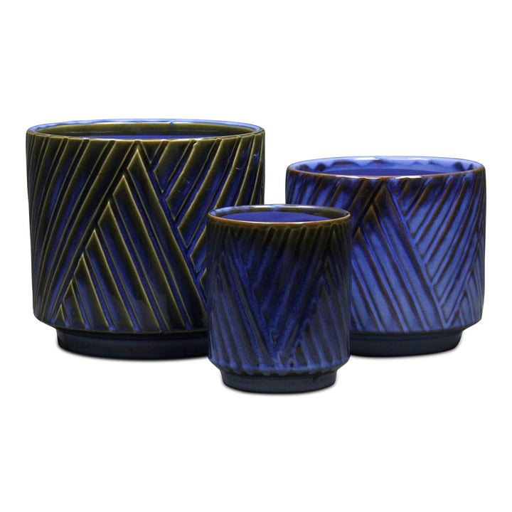 5919BGR - Parlora Diagonal Blue Pot