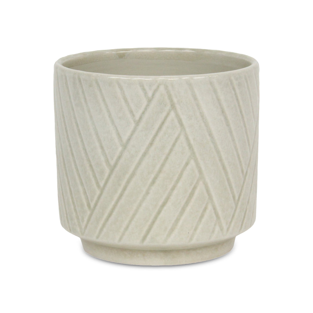 5919WT - Parlora Diagonal White Pot