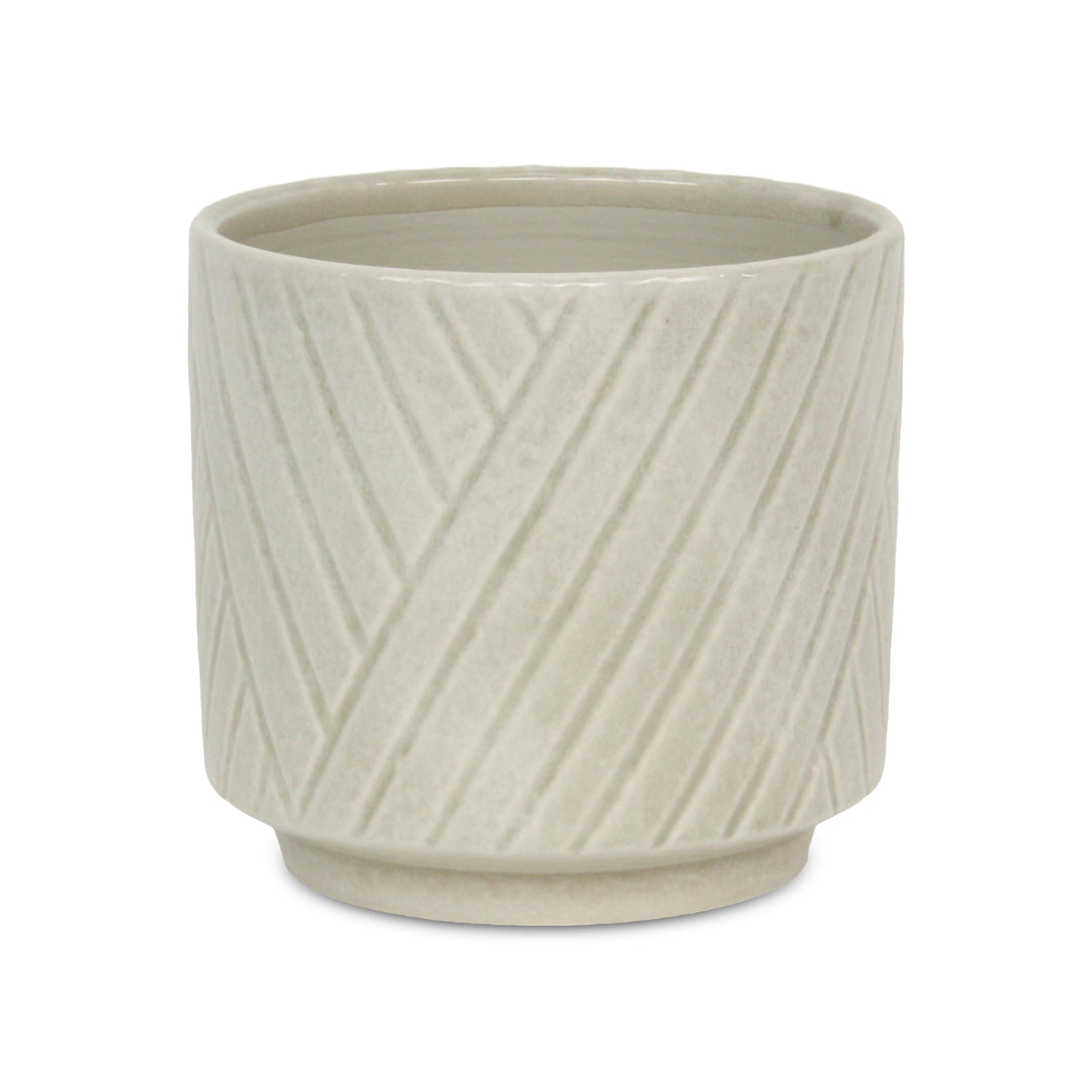 5919WT - Parlora Diagonal White Pot