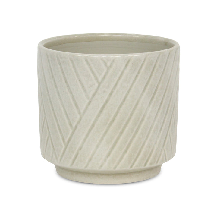 5919WT - Parlora Diagonal White Pot