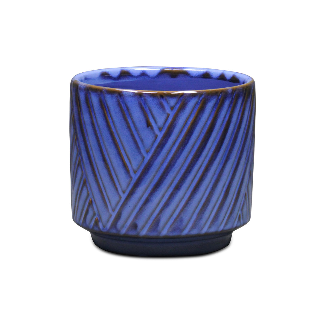 5919BGR - Parlora Diagonal Blue Pot