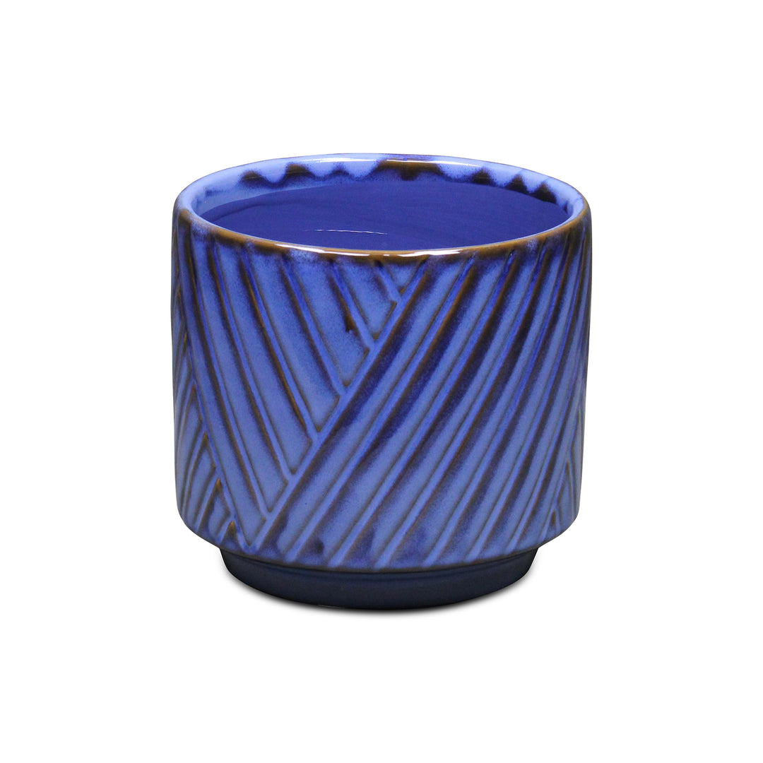 5919BGR - Parlora Diagonal Blue Pot