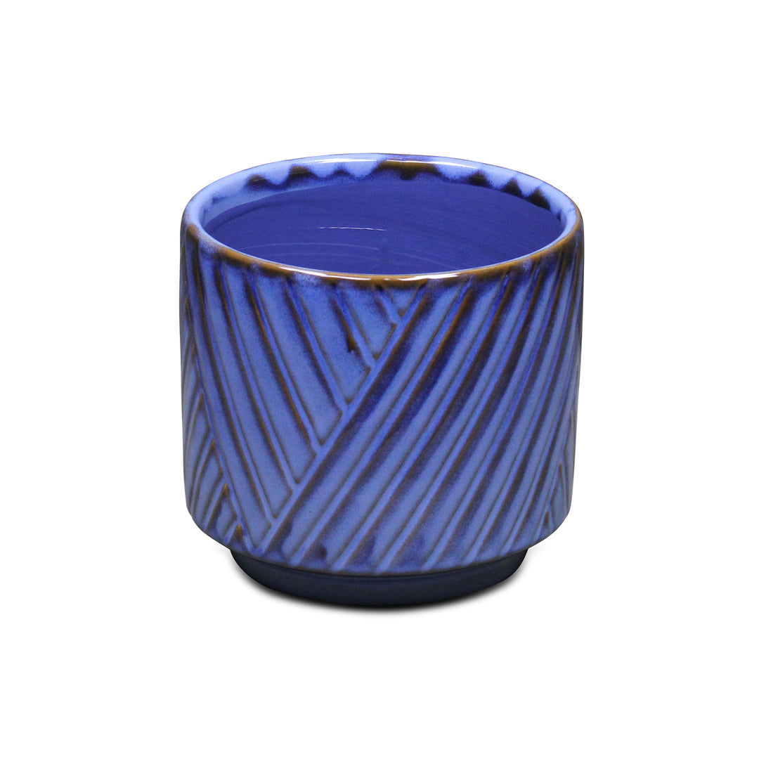 5919BGR - Parlora Diagonal Blue Pot