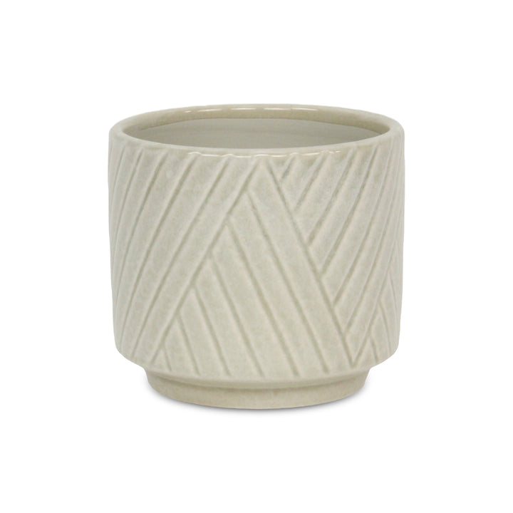 5919WT - Parlora Diagonal White Pot