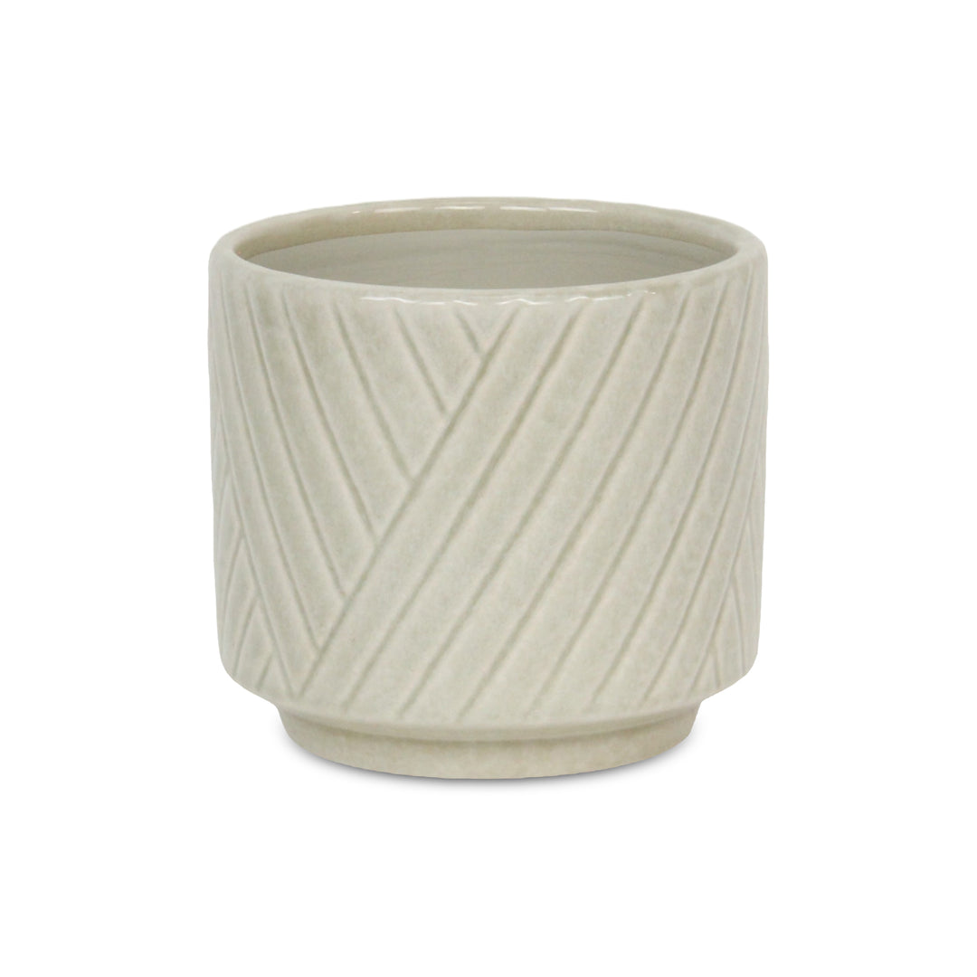 5919WT - Parlora Diagonal White Pot