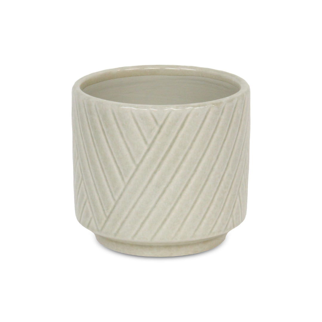 5919WT - Parlora Diagonal White Pot