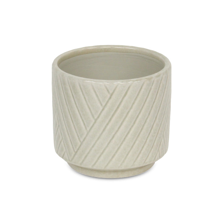 5919WT - Parlora Diagonal White Pot