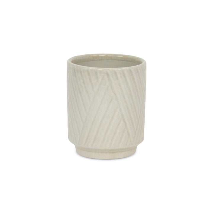 5919WT - Parlora Diagonal White Pot