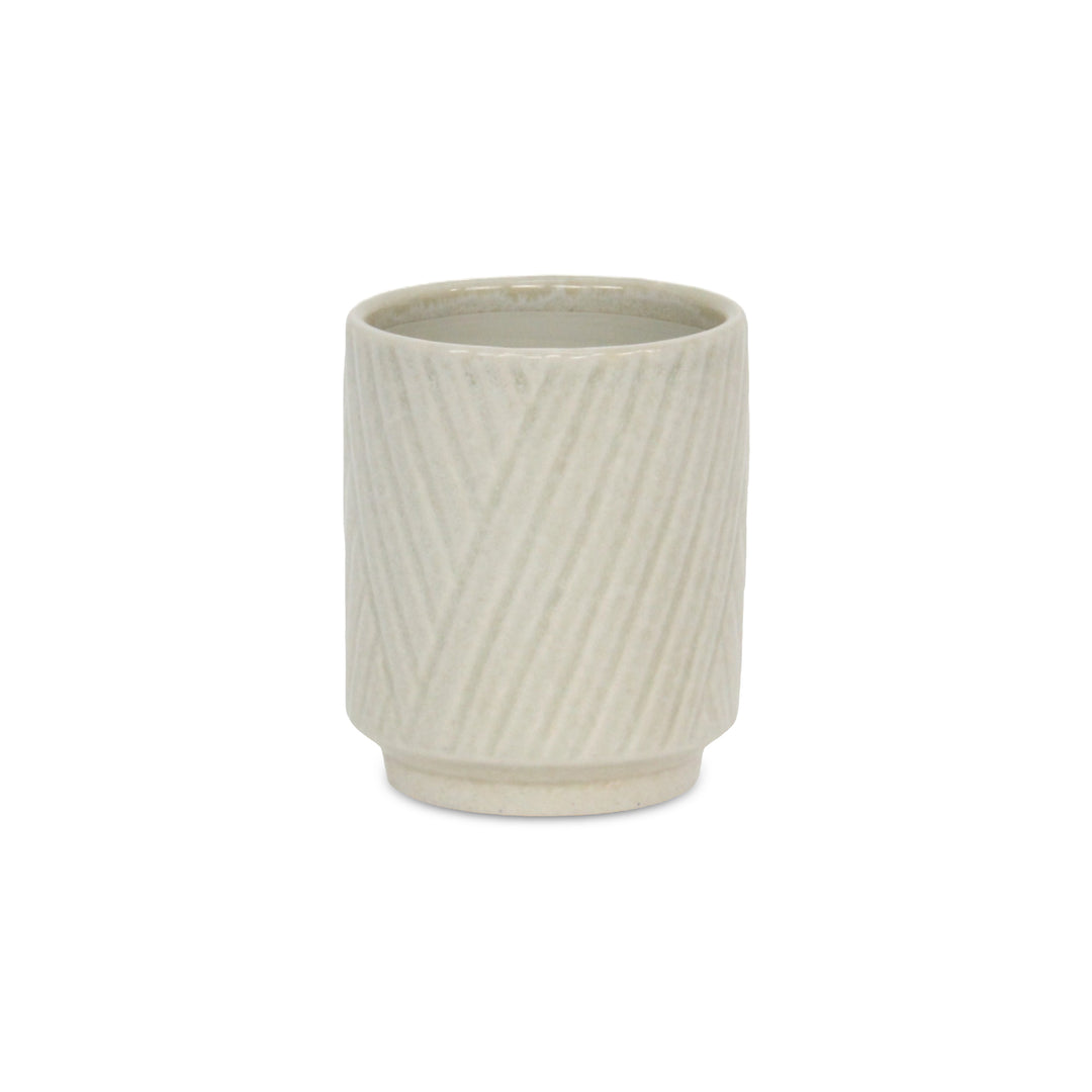 5919WT - Parlora Diagonal White Pot