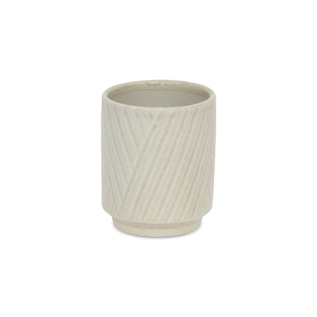 5919WT - Parlora Diagonal White Pot