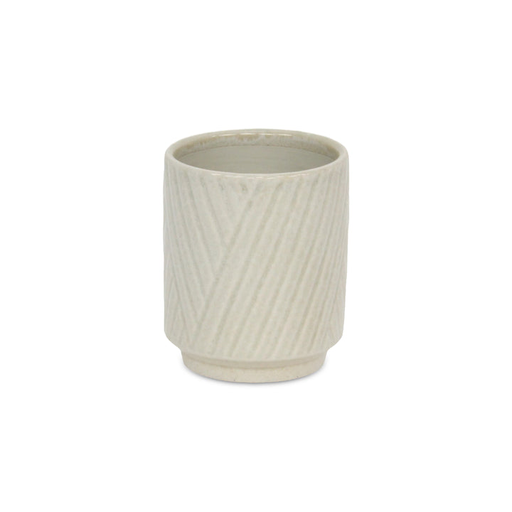 5919WT - Parlora Diagonal White Pot