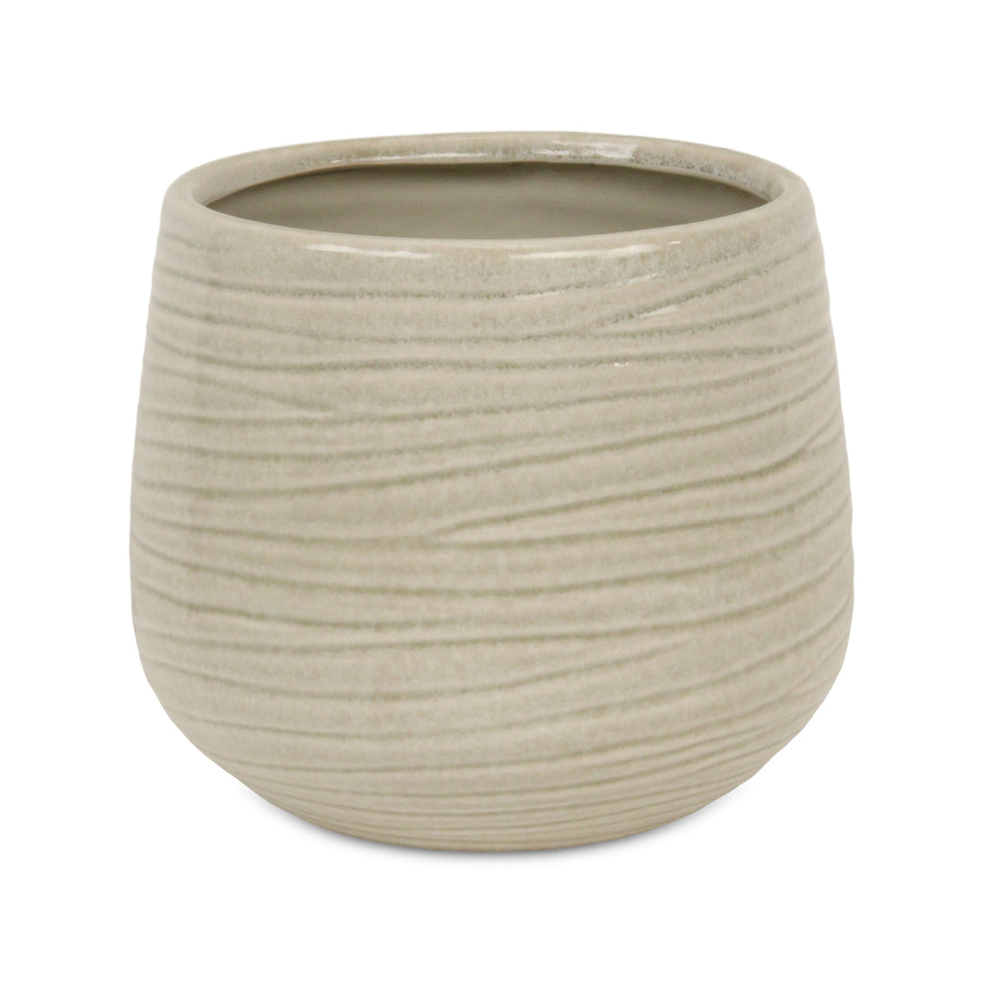 5924WT - Fairloam Wavey White Pot