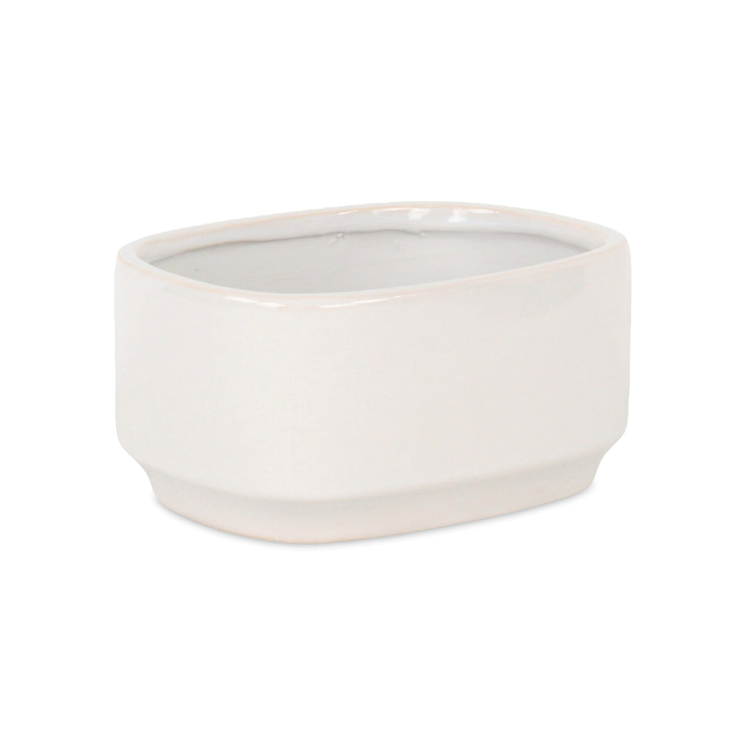 5934WT - Elegora Rectangular Off-White Pot