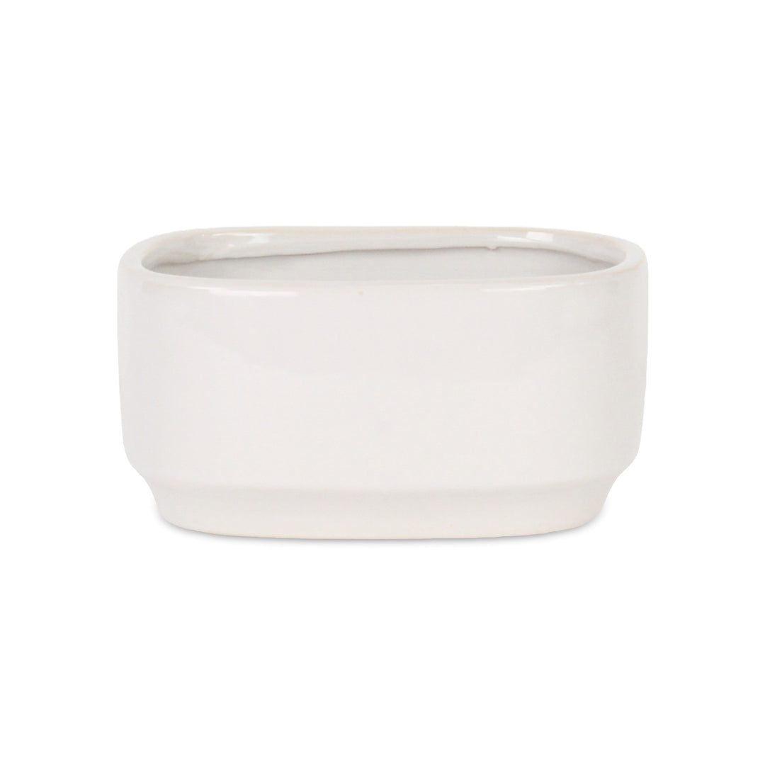 5934WT - Elegora Rectangular Off-White Pot