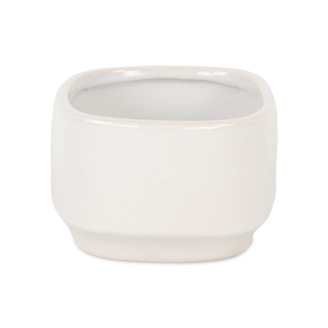 5934WT - Elegora Rectangular Off-White Pot