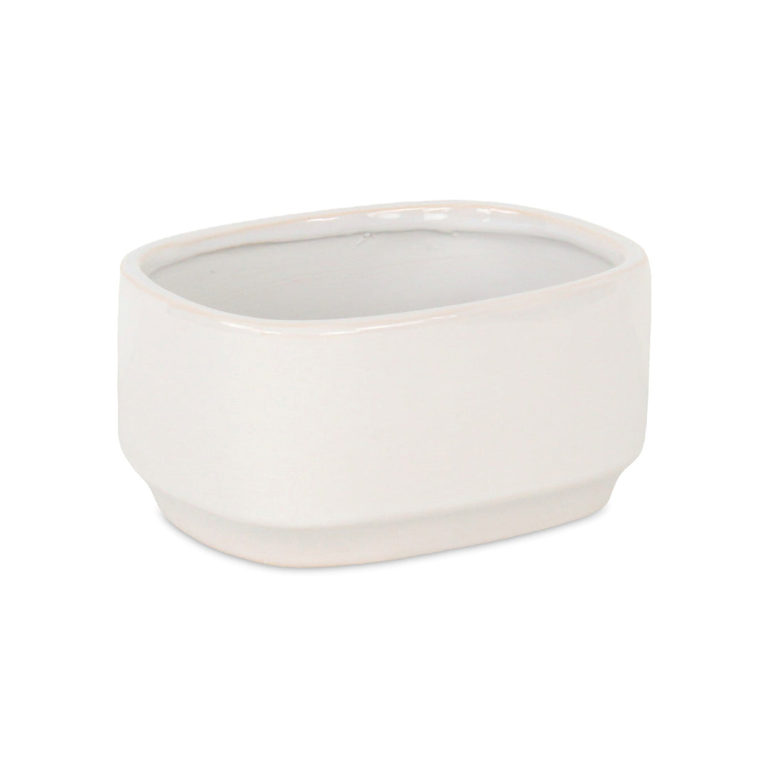 5934WT - Elegora Rectangular Off-White Pot