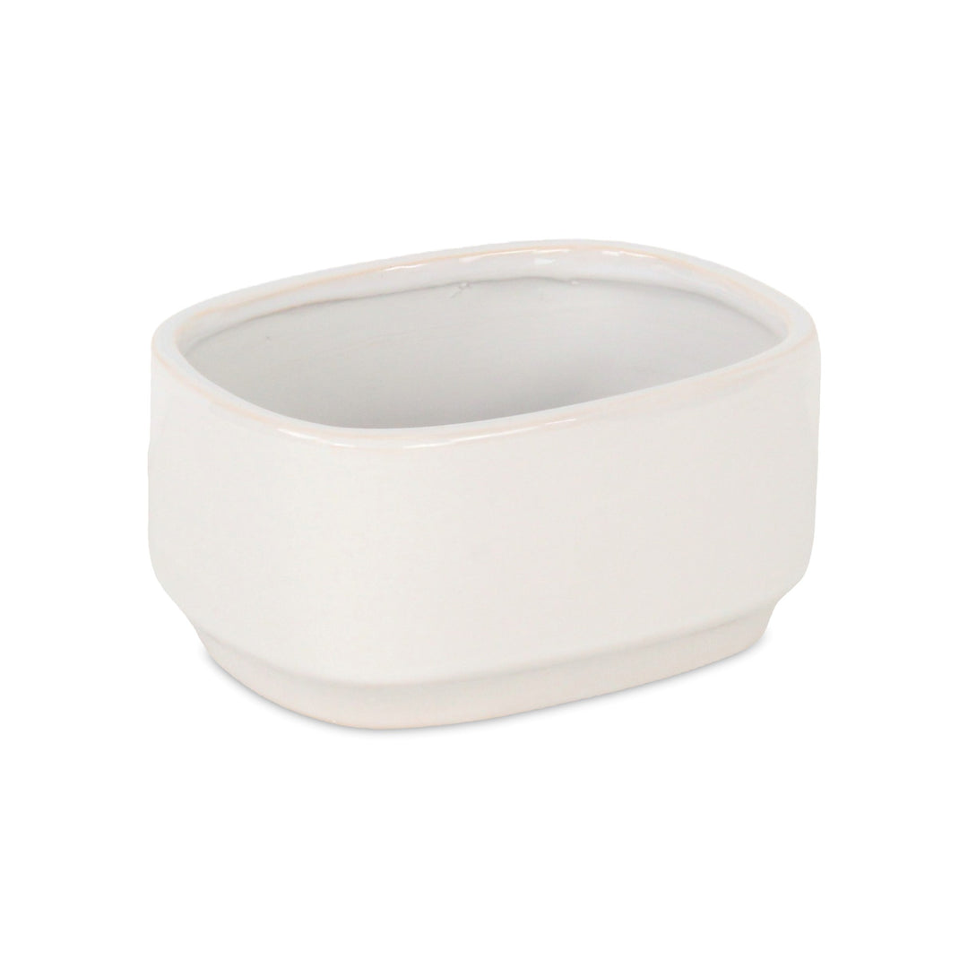 5934WT - Elegora Rectangular Off-White Pot