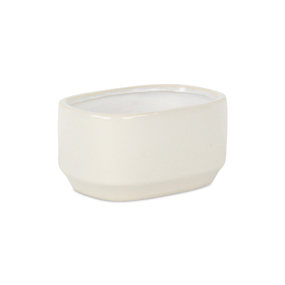 5934WT - Elegora Rectangular Off-White Pot