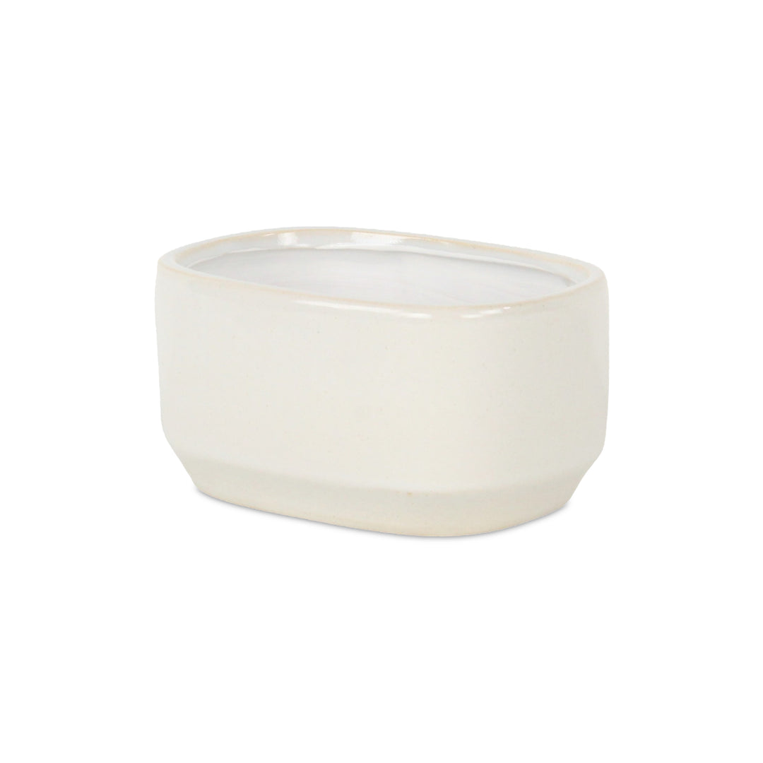 5934WT - Elegora Rectangular Off-White Pot