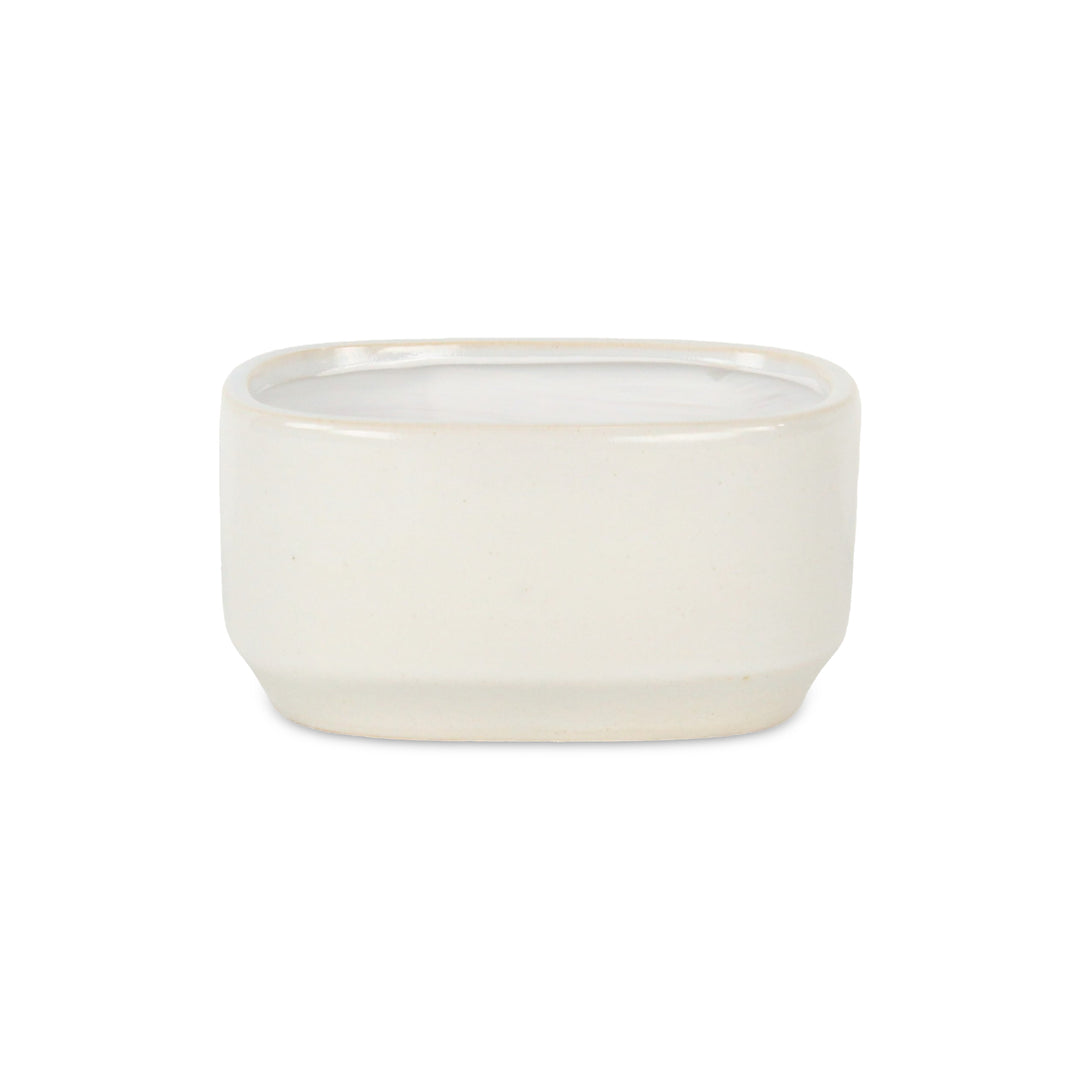 5934WT - Elegora Rectangular Off-White Pot