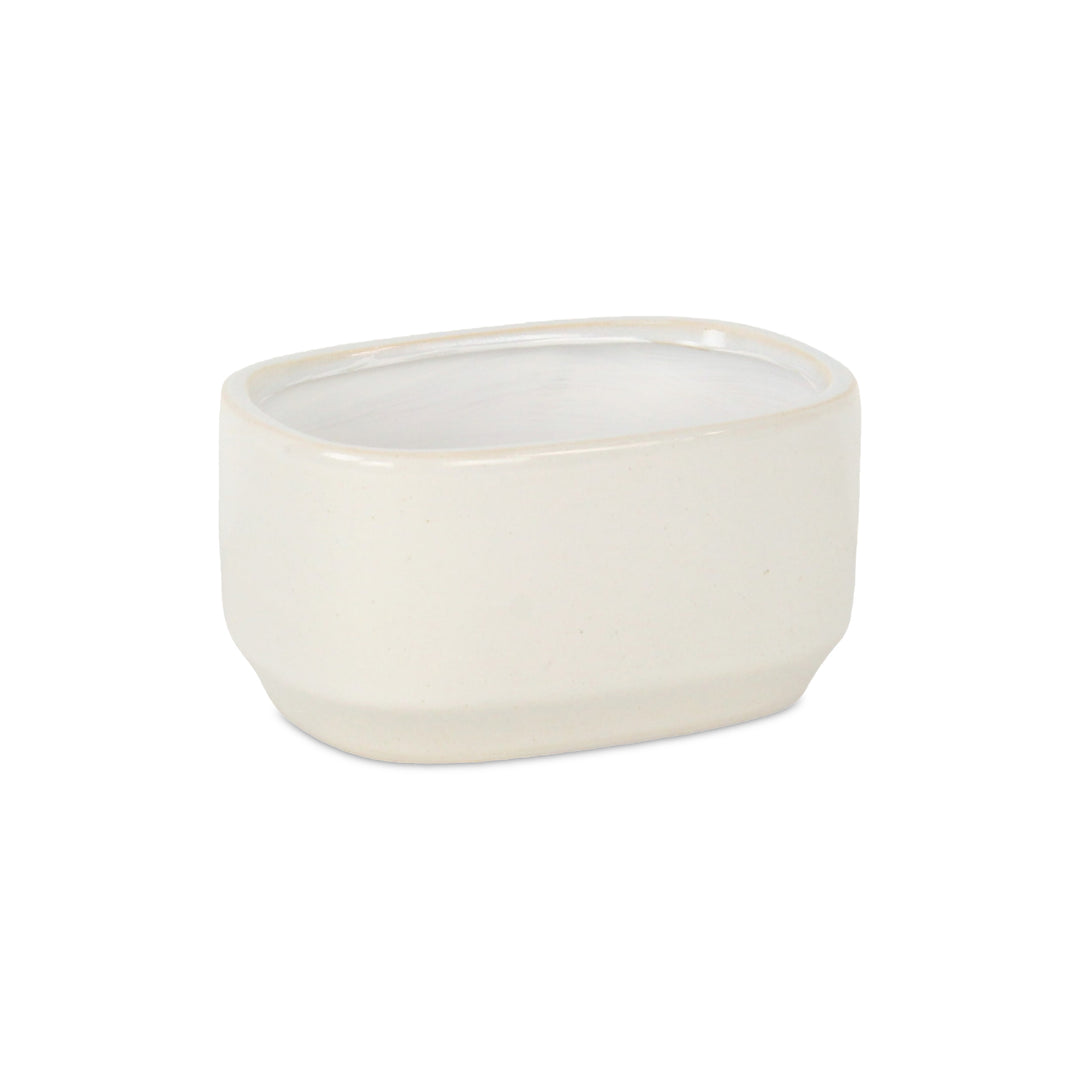 5934WT - Elegora Rectangular Off-White Pot