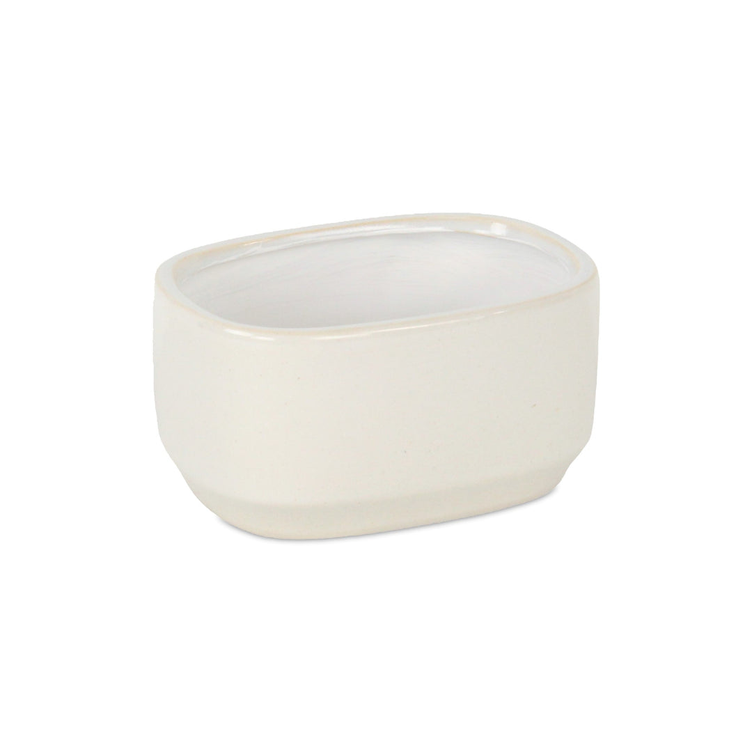 5934WT - Elegora Rectangular Off-White Pot