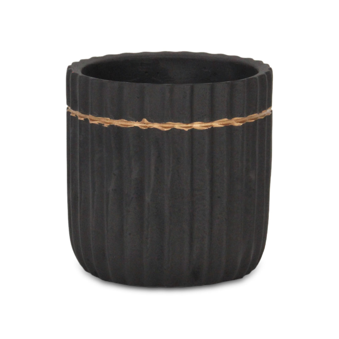 5936BK - Aurine Round Black Pot