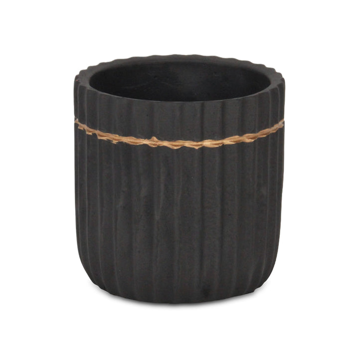 5936BK - Aurine Round Black Pot