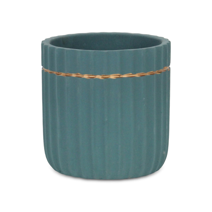 5936BL - Aurine Round Blue Pot