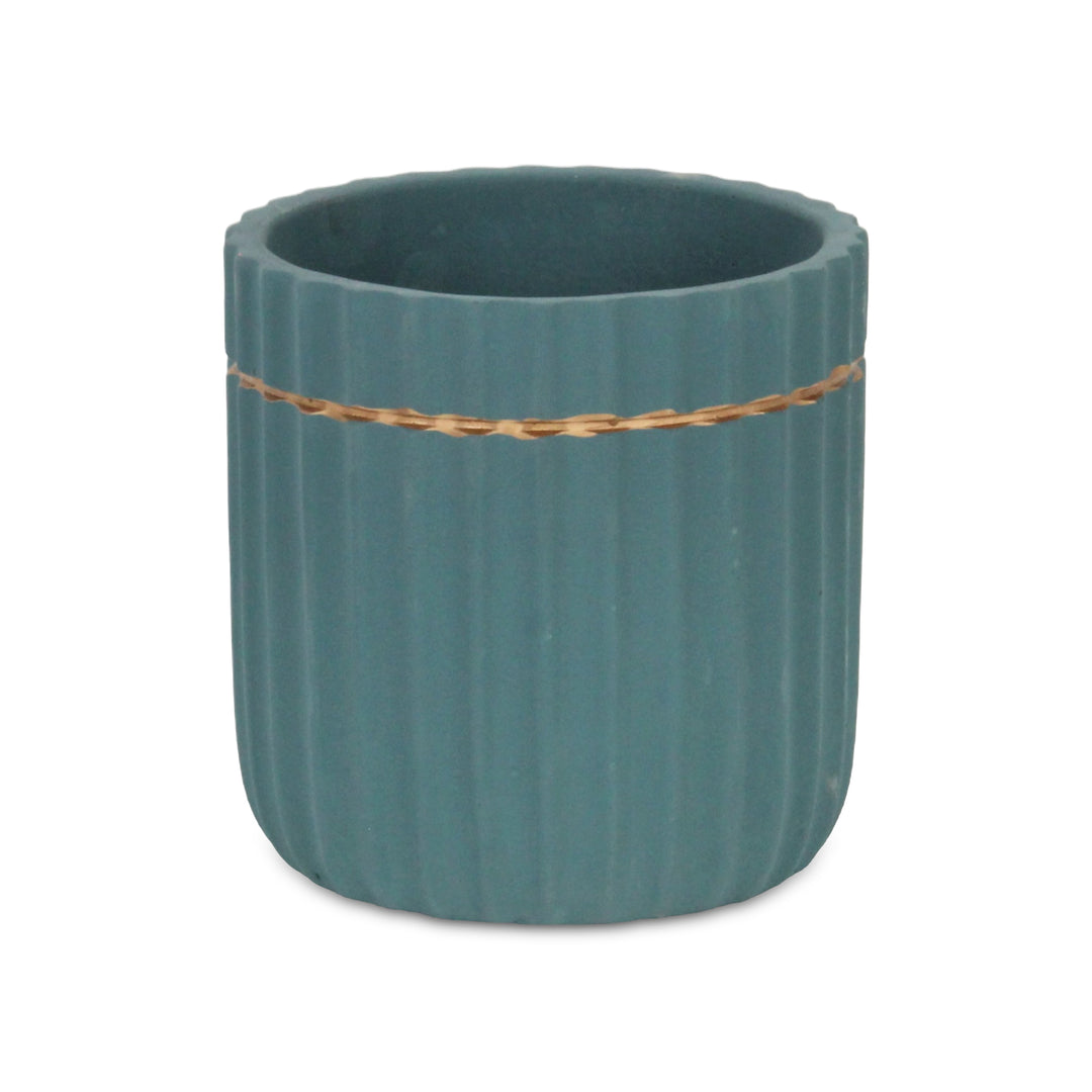 5936BL - Aurine Round Blue Pot