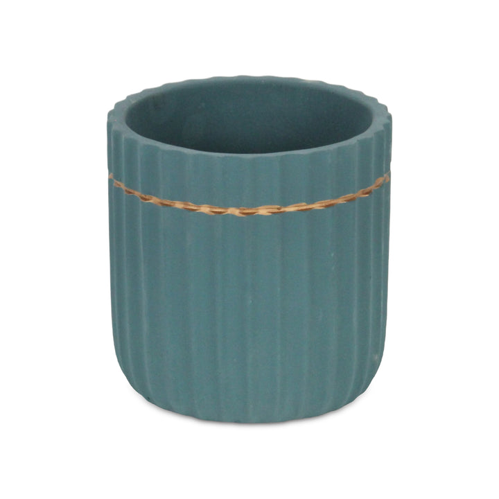 5936BL - Aurine Round Blue Pot