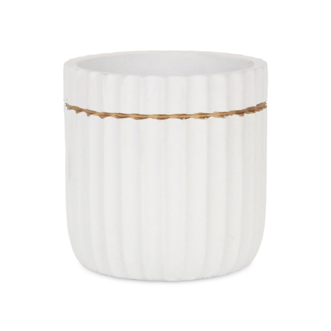 5936WT - Aurine Round White Pot