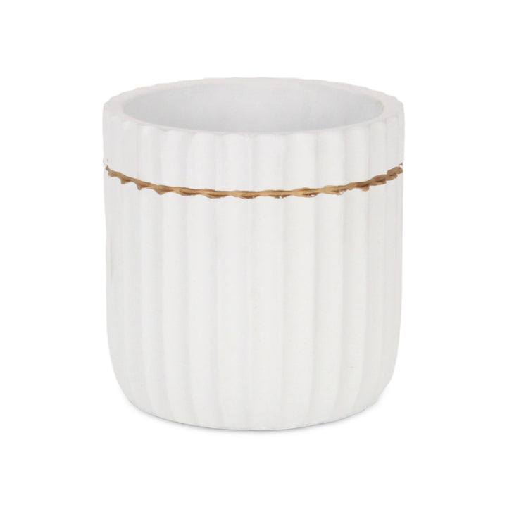 5936WT - Aurine Round White Pot