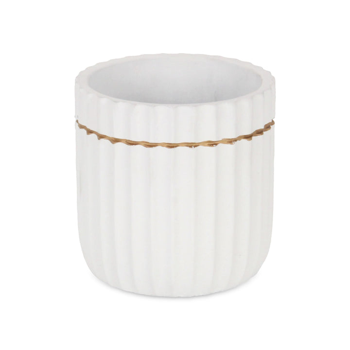 5936WT - Aurine Round White Pot