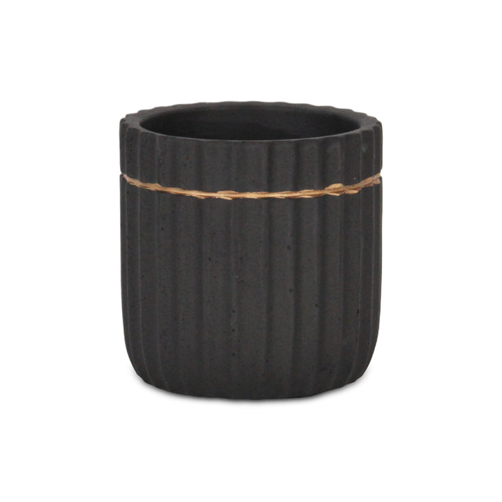 5936BK - Aurine Round Black Pot