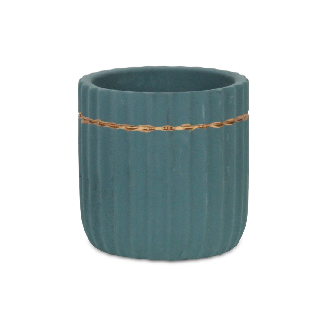 5936BL - Aurine Round Blue Pot