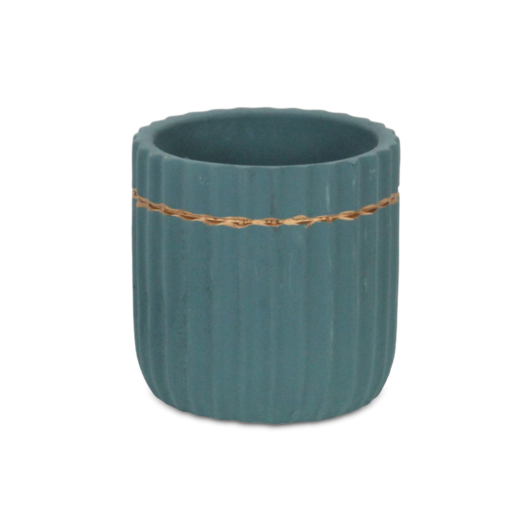 5936BL - Aurine Round Blue Pot