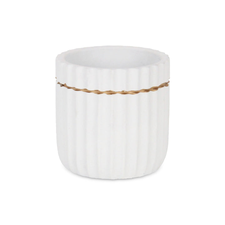 5936WT - Aurine Round White Pot