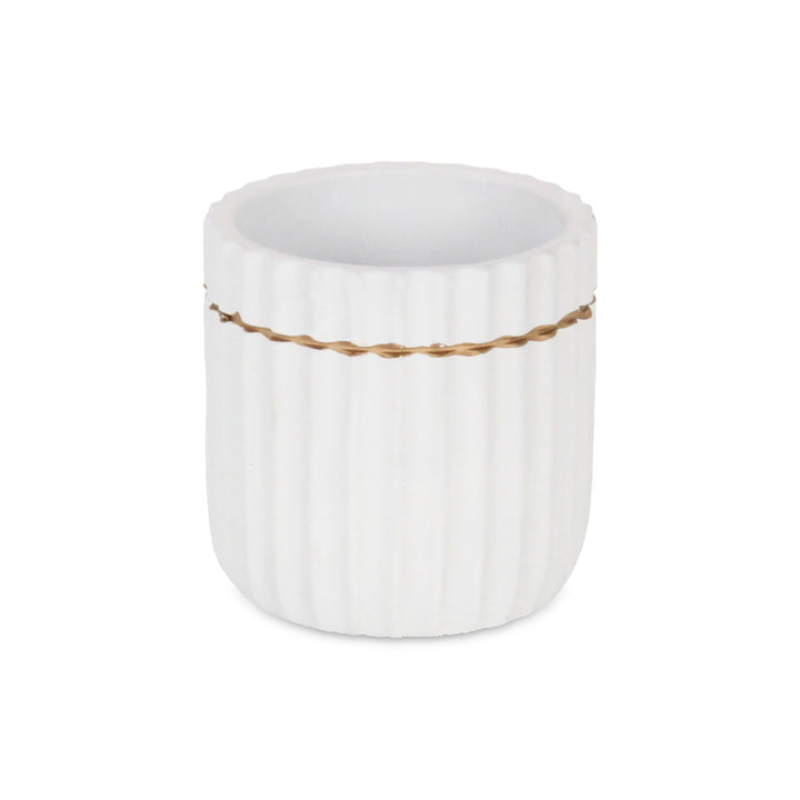 5936WT - Aurine Round White Pot